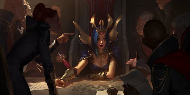 Woman in Armor at Table