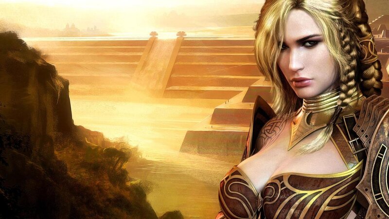Woman in Armor — Gold, Dramatic, Sunset