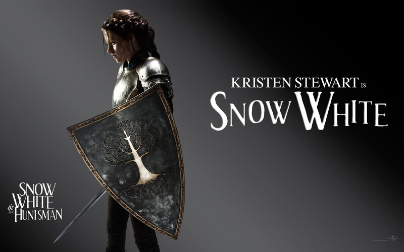 Woman in Armor Holding Shield — Gray, Dramatic