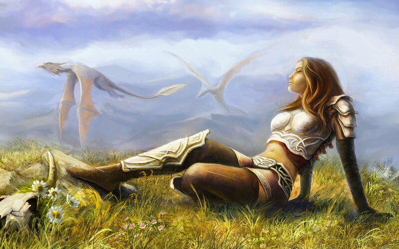Woman in Armor on Hill