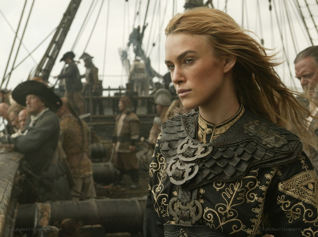woman in armor on ship deck
