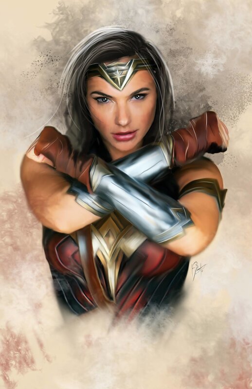 Woman in Armor — Red, Dramatic