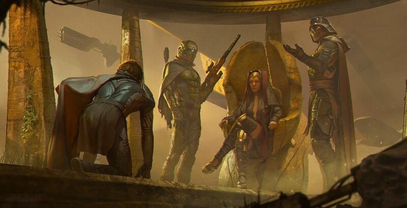 Woman in Armor Sitting — Gold