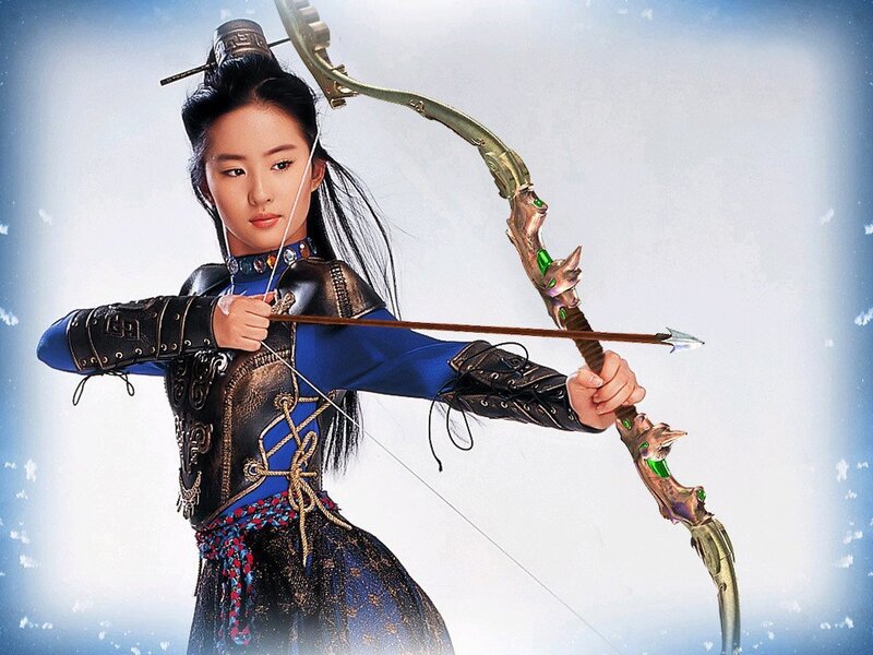 woman in armor with bow