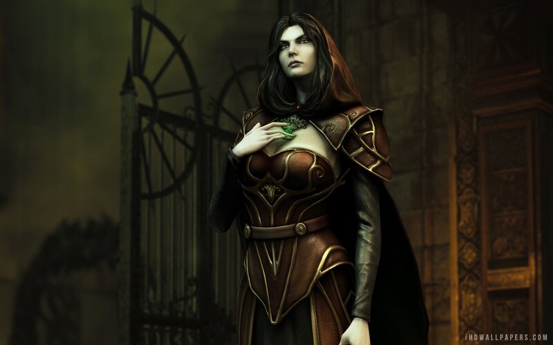 Woman in Armor with Hood