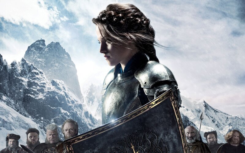 Woman in Armor with Shield — Gray, Dramatic, Winter