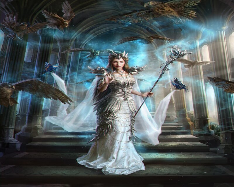 Woman in Armor with Staff