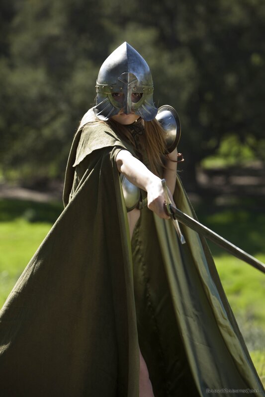 woman in armor with sword