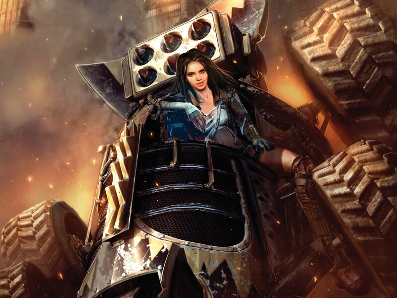 Woman in Armored Vehicle — Brown