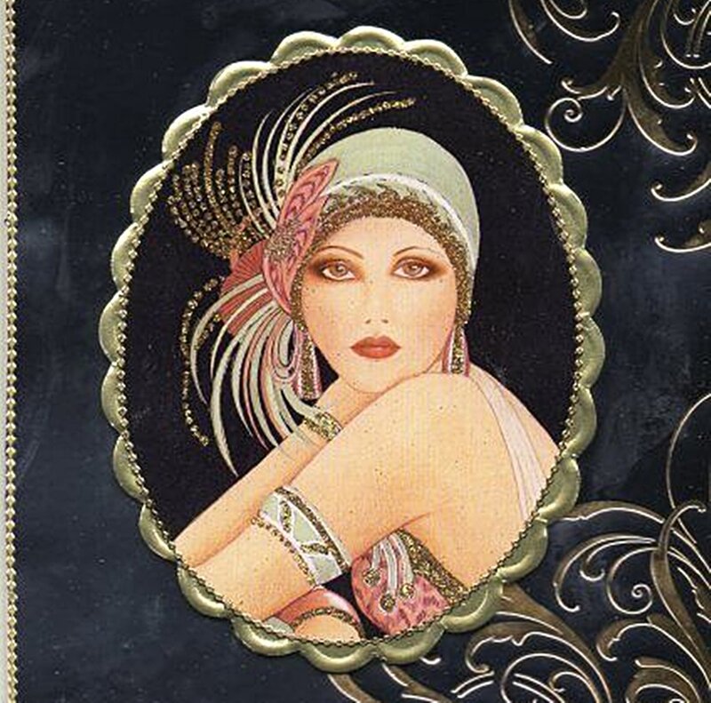 Woman in Art Deco Style — Black, Dramatic