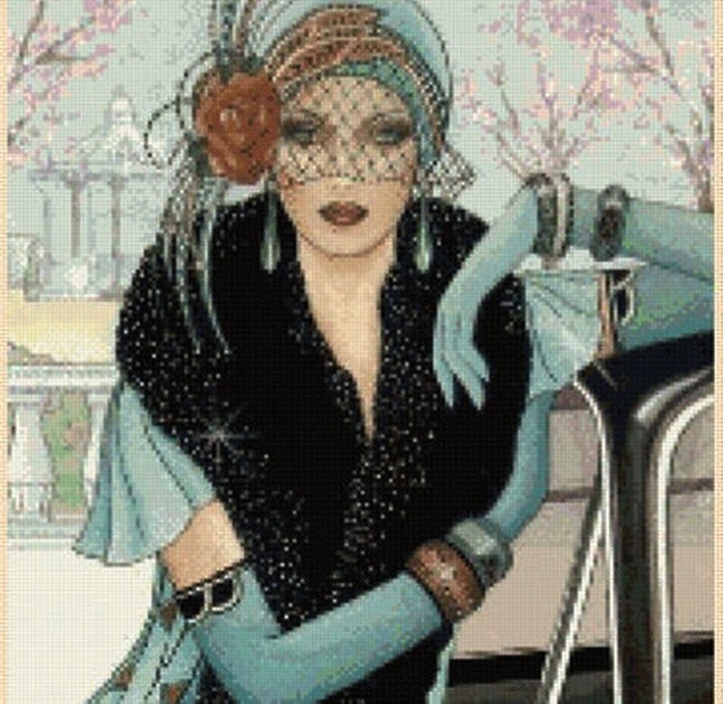 Woman in Art Deco Style — Black