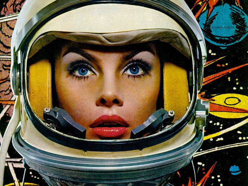 woman in astronaut helmet