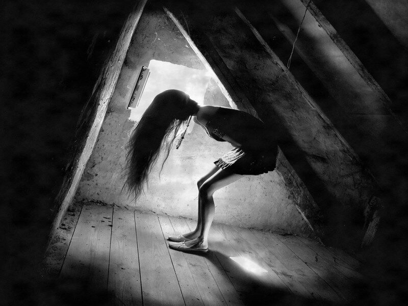 Woman in Attic — Black