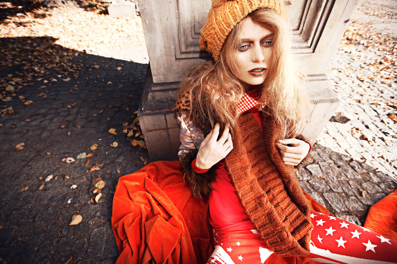 Woman in Autumn Clothing