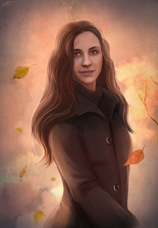 woman in autumn coat
