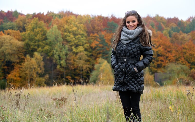Woman in autumn field