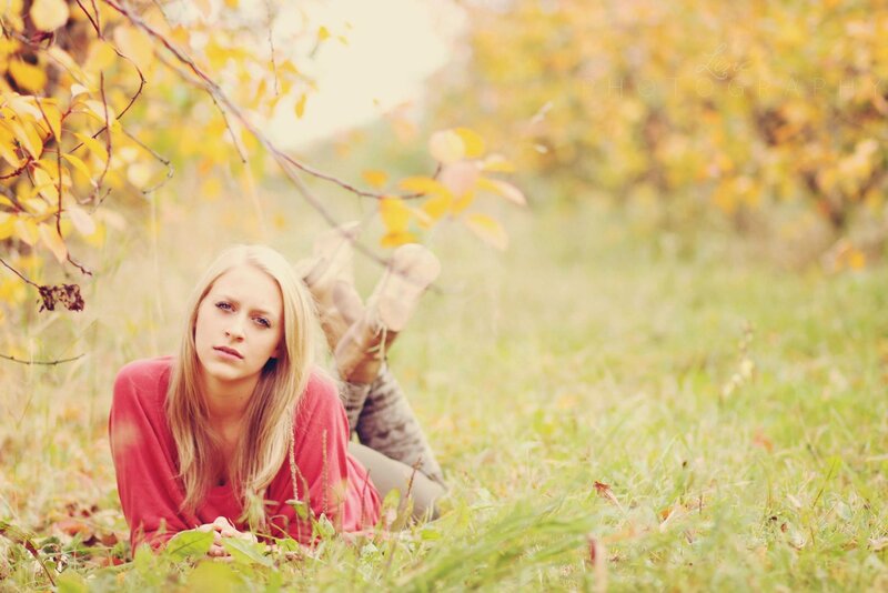 woman in autumn field