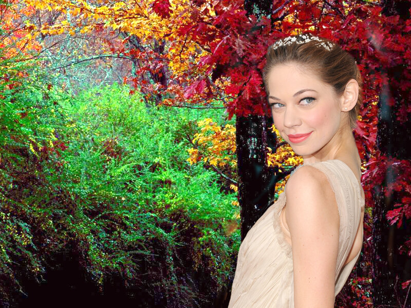 woman in autumn forest