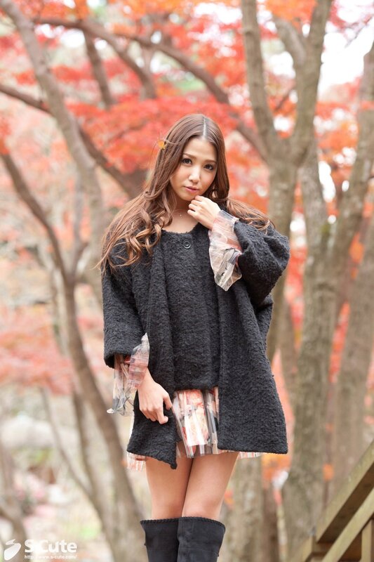 Woman in autumn forest