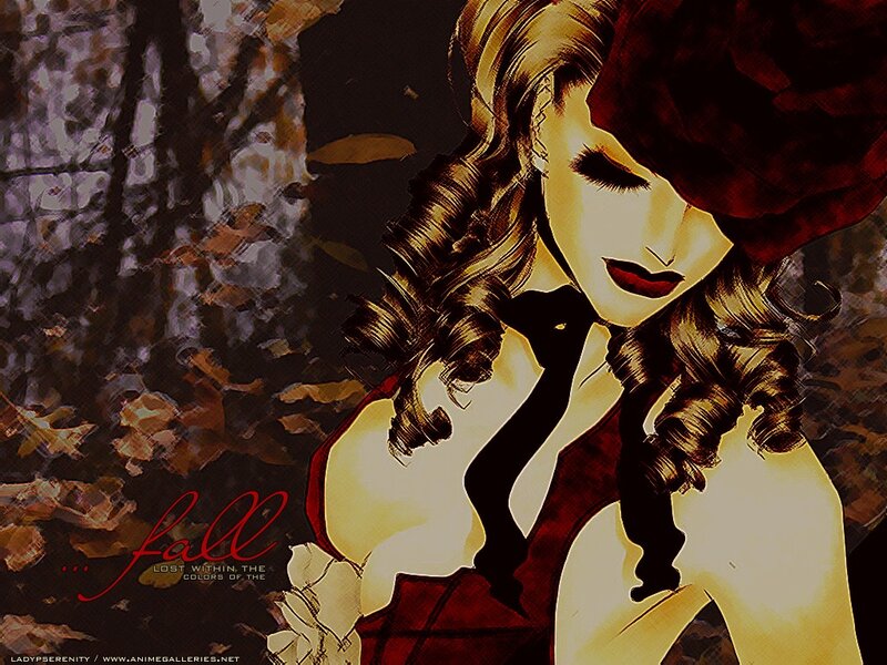 woman in autumn forest
