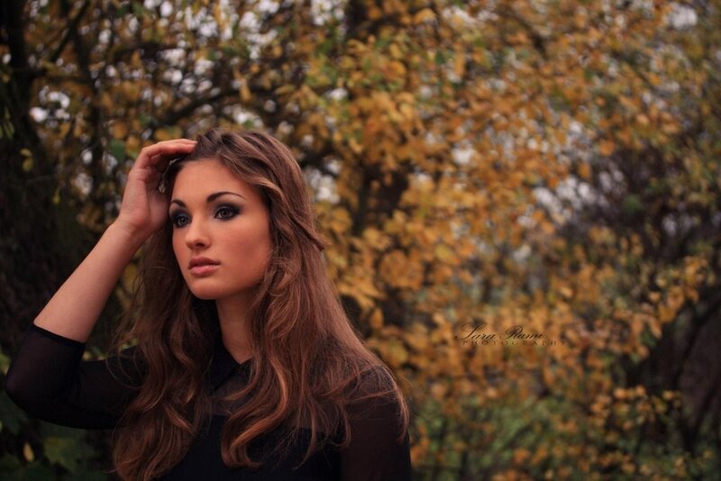 woman in autumn forest