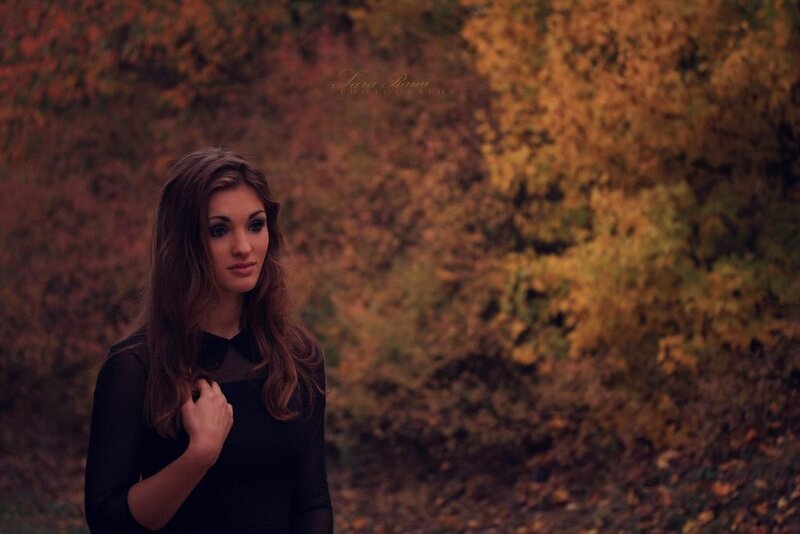 woman in autumn forest