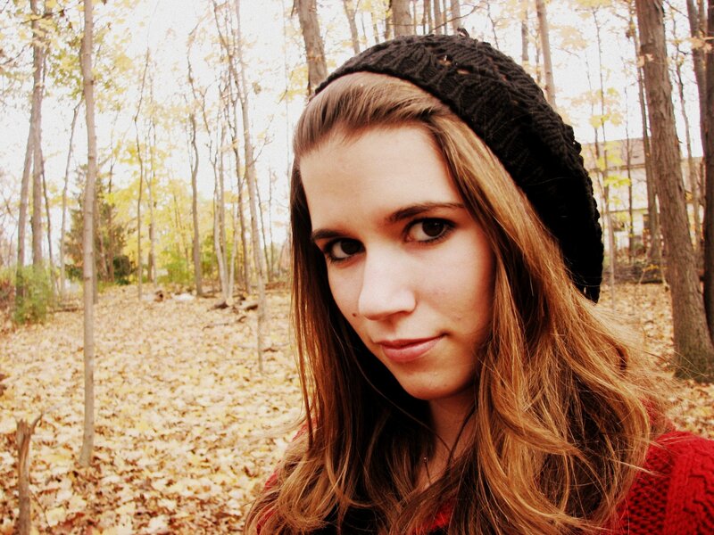 woman in autumn forest