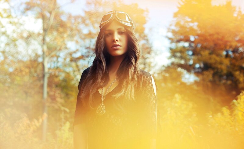 woman in autumn forest