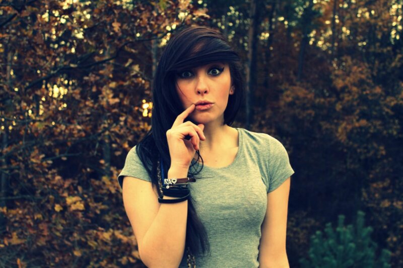 woman in autumn forest