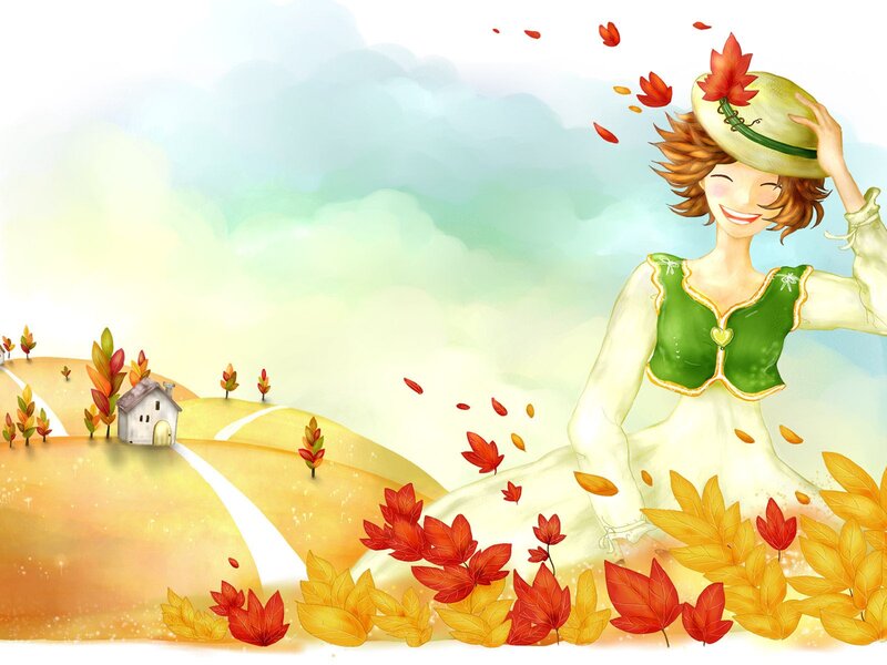 woman in autumn landscape