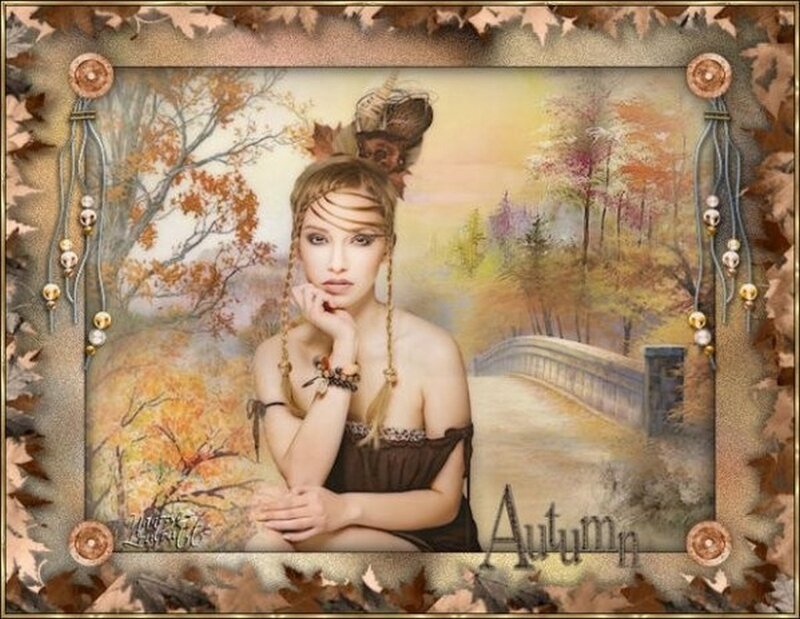 Woman in Autumn Landscape — Brown