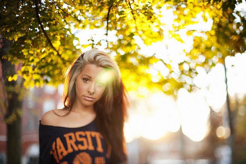 woman in autumn light