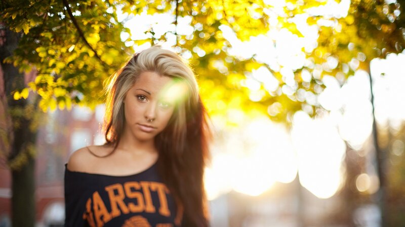 woman in autumn light