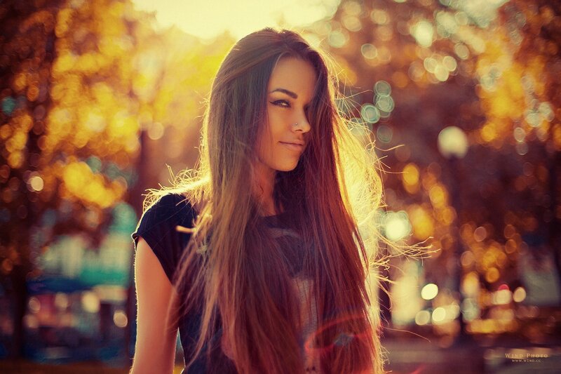 woman in autumn light