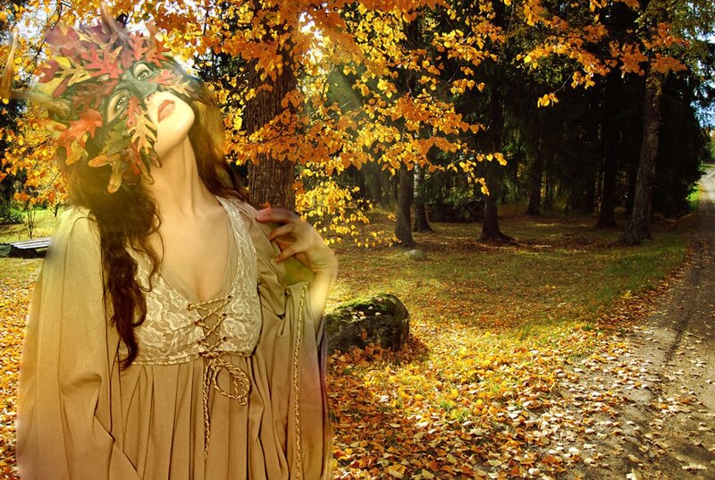 Woman in Autumn Mask — Yellow
