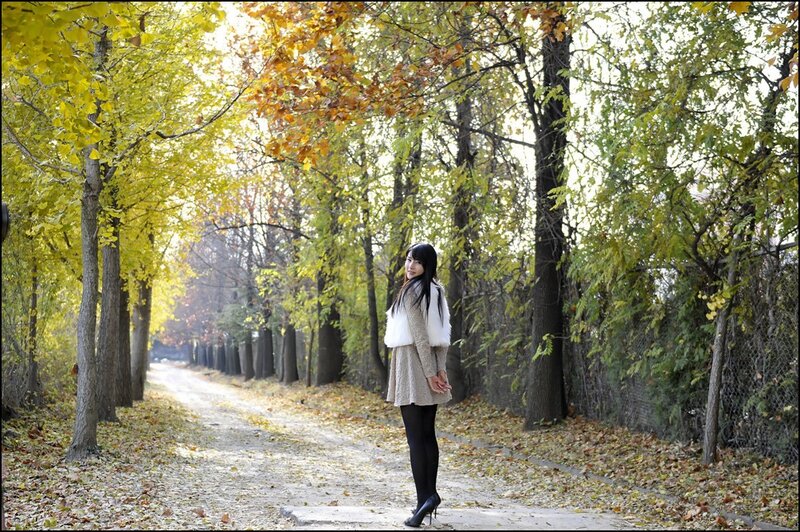Woman in autumn park