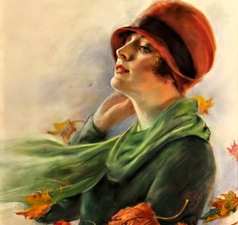 Woman in Autumn Wind