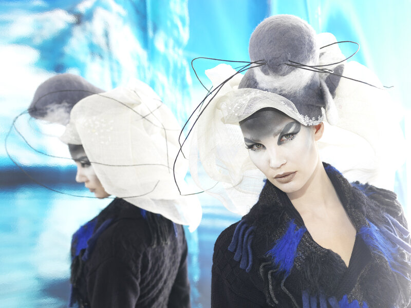 Woman in Avant-garde Hat — Blue