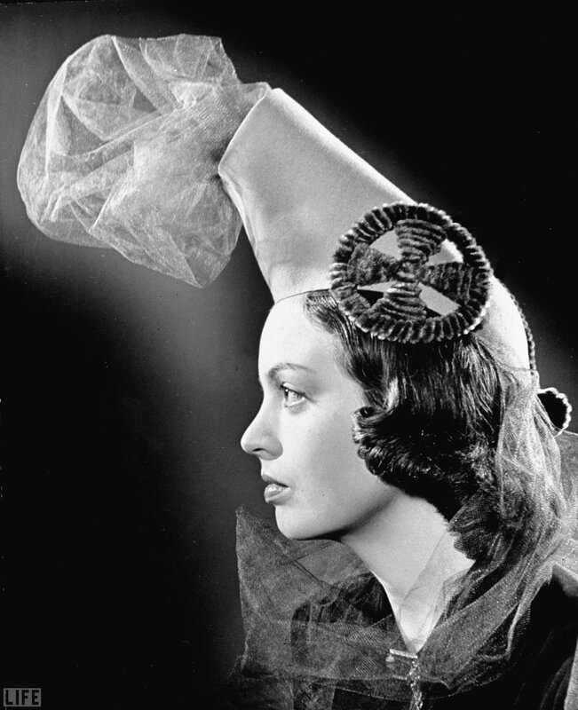 woman in avant-garde hat
