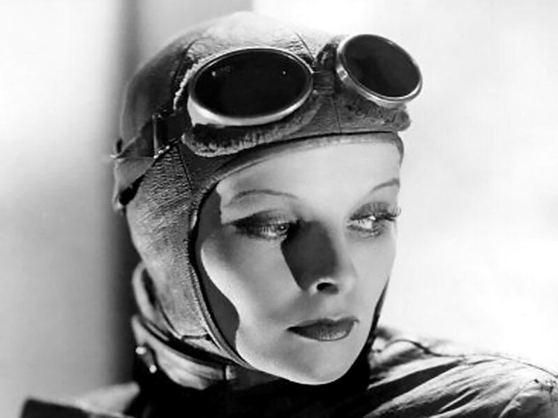 Woman in Aviator Helmet — Black