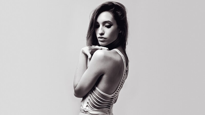 Woman in Backless Top — Gray