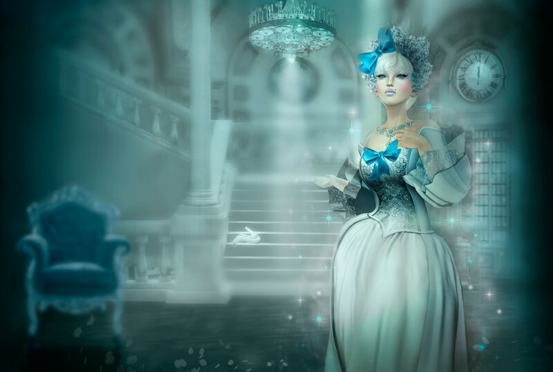 Woman in Ball Gown — Blue, Dreamy, Night