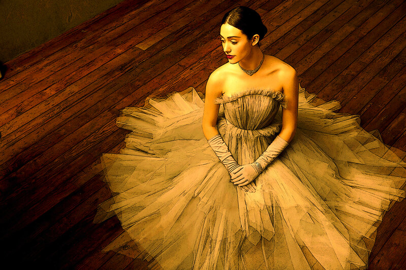 Woman in Ball Gown — Brown, Dramatic