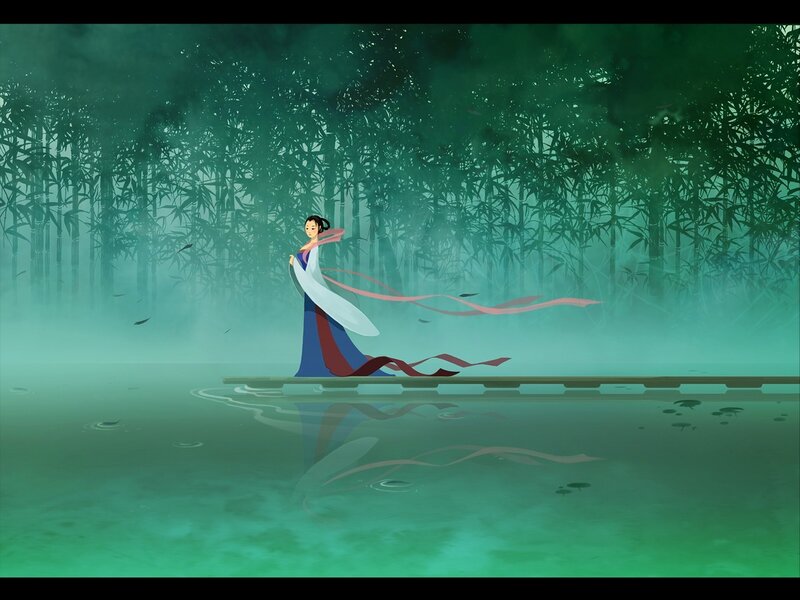 woman in bamboo forest