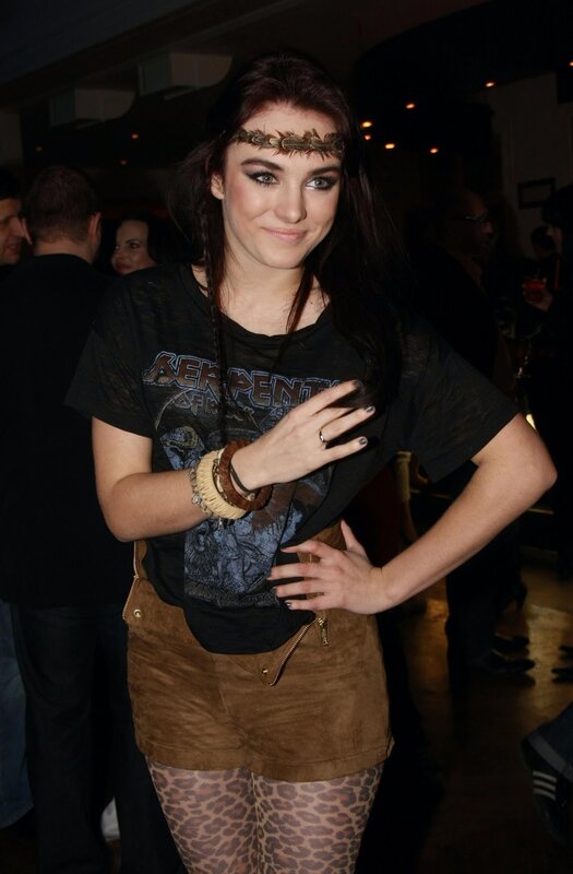 woman in band t-shirt and leopard print