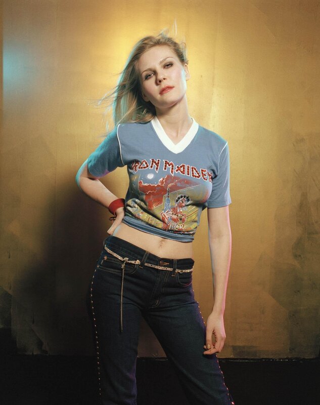 Woman in Band T-shirt — Blue, Dramatic