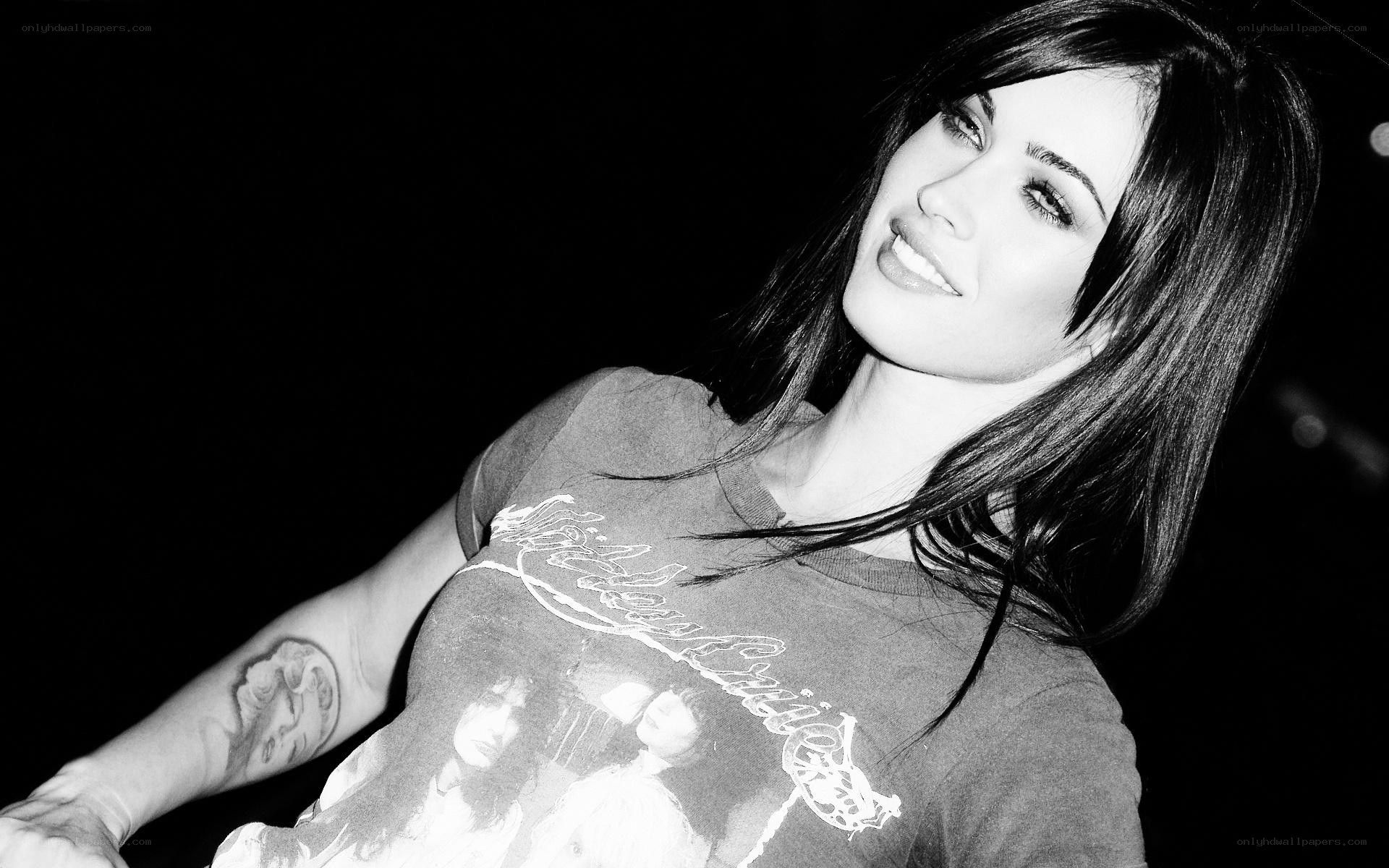 woman in band t-shirt