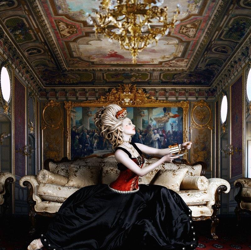 woman in baroque dress