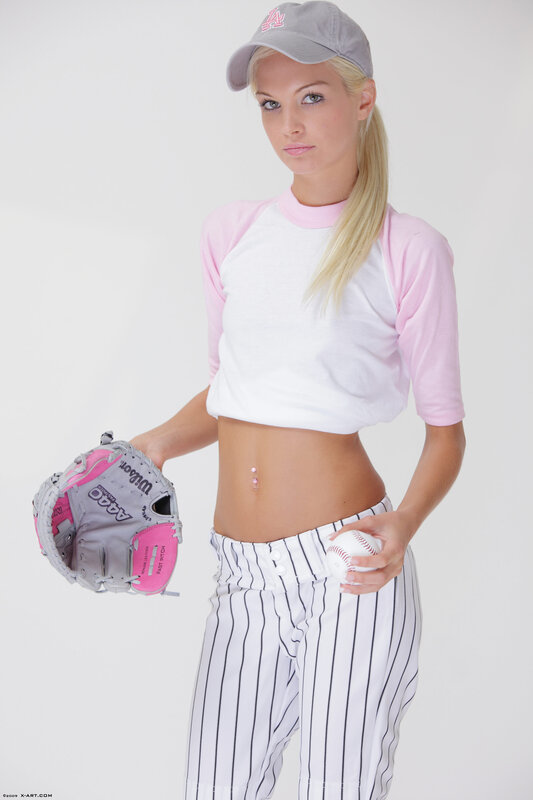 woman in baseball uniform