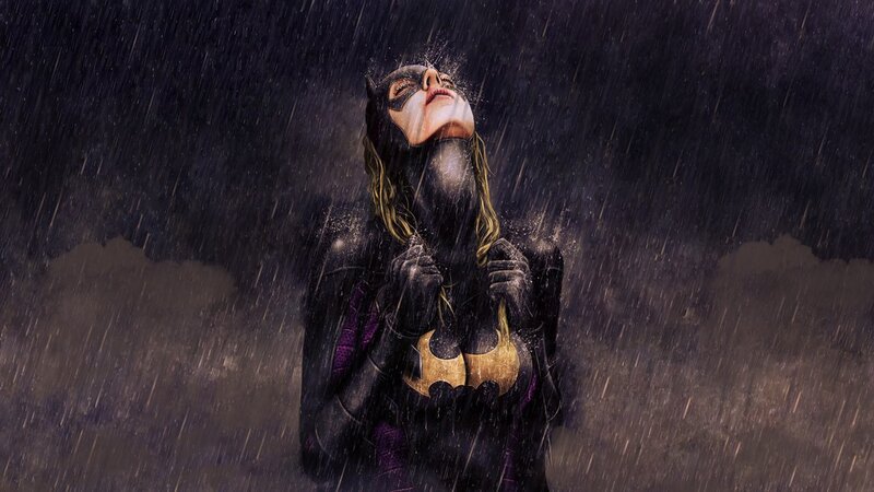 Woman in Bat Costume — Black, Dramatic, Night, Digital Art